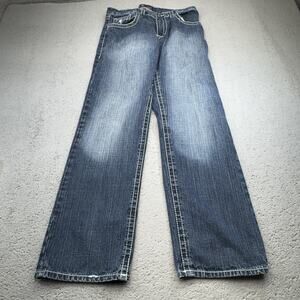 Red Ape Jeans Mens 36x32 Denim Straight Leg Embroidered Pocket Hip Hop Baggy